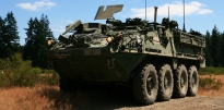 Stryker in forest landscape