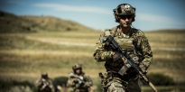 Special Forces Soldiers pulling security during a dismounted reconnaissance. 