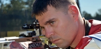 An AMU competitor in the international rifle competition.
